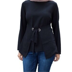 Verona black tie front top size medium